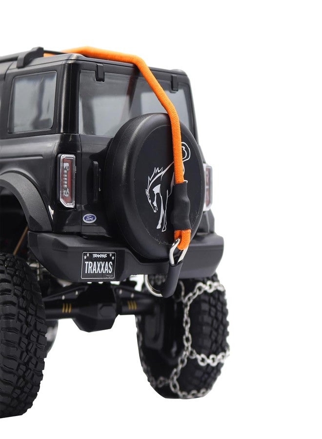حبل هروب مرن من FACCNOY بمقياس 1/18 و 1/24 لسيارات التحكم عن بعد الزاحفة، مزود بخطافات لترقية TRX4M K10 SCX24 FCX24 K5 AX24 (برتقالي وأخضر) - Image 3
